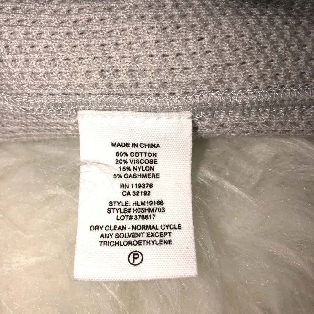 NWT HELMUT LANG Light Gray Cotton Cashmere Blend Knit Pullover Sweater